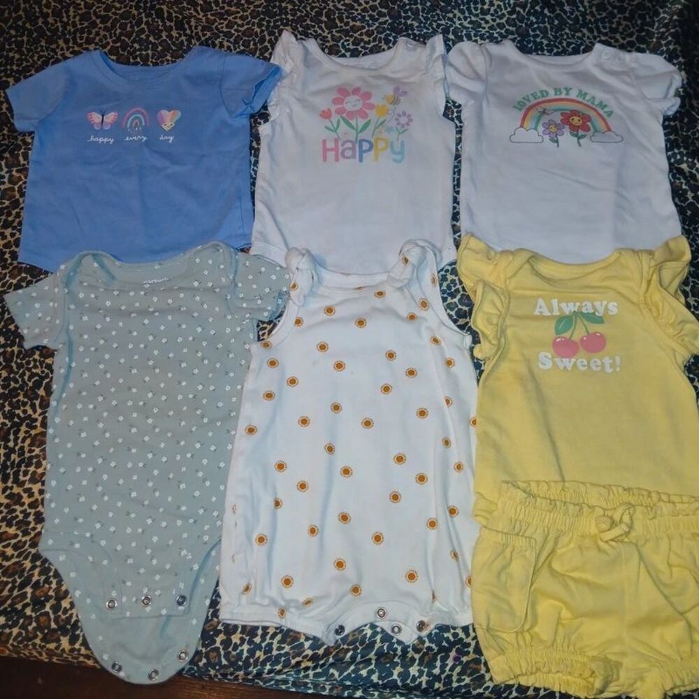 Carter's Baby Girl Summer Clothing Bundle size 6-9mo, 7 items total